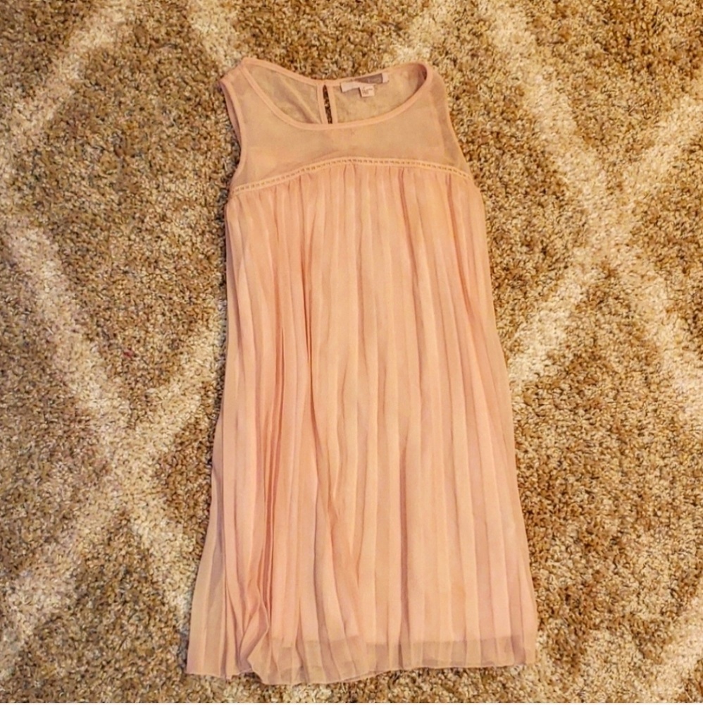 Blush pleated dress